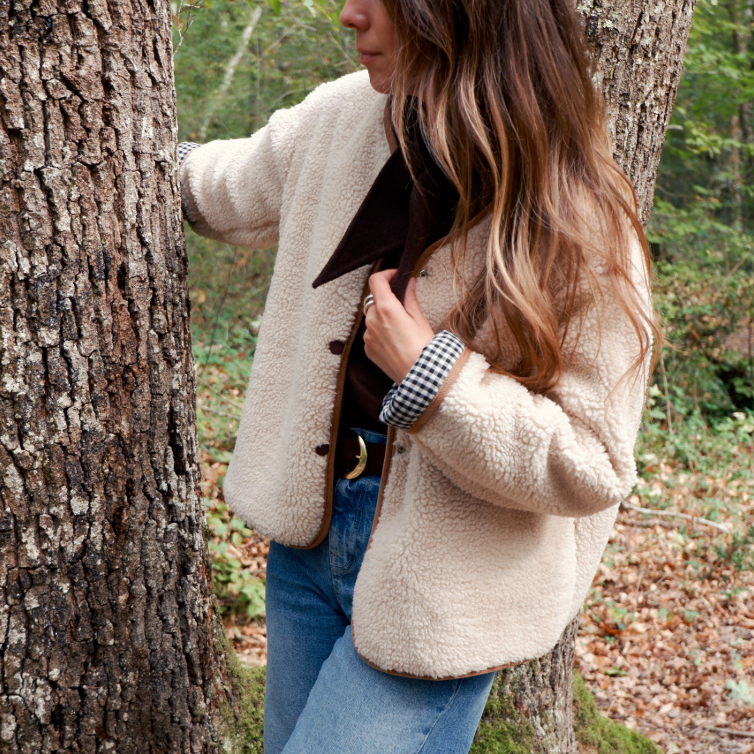 Veste réversible bouclette ADULTE - ANDRÉA