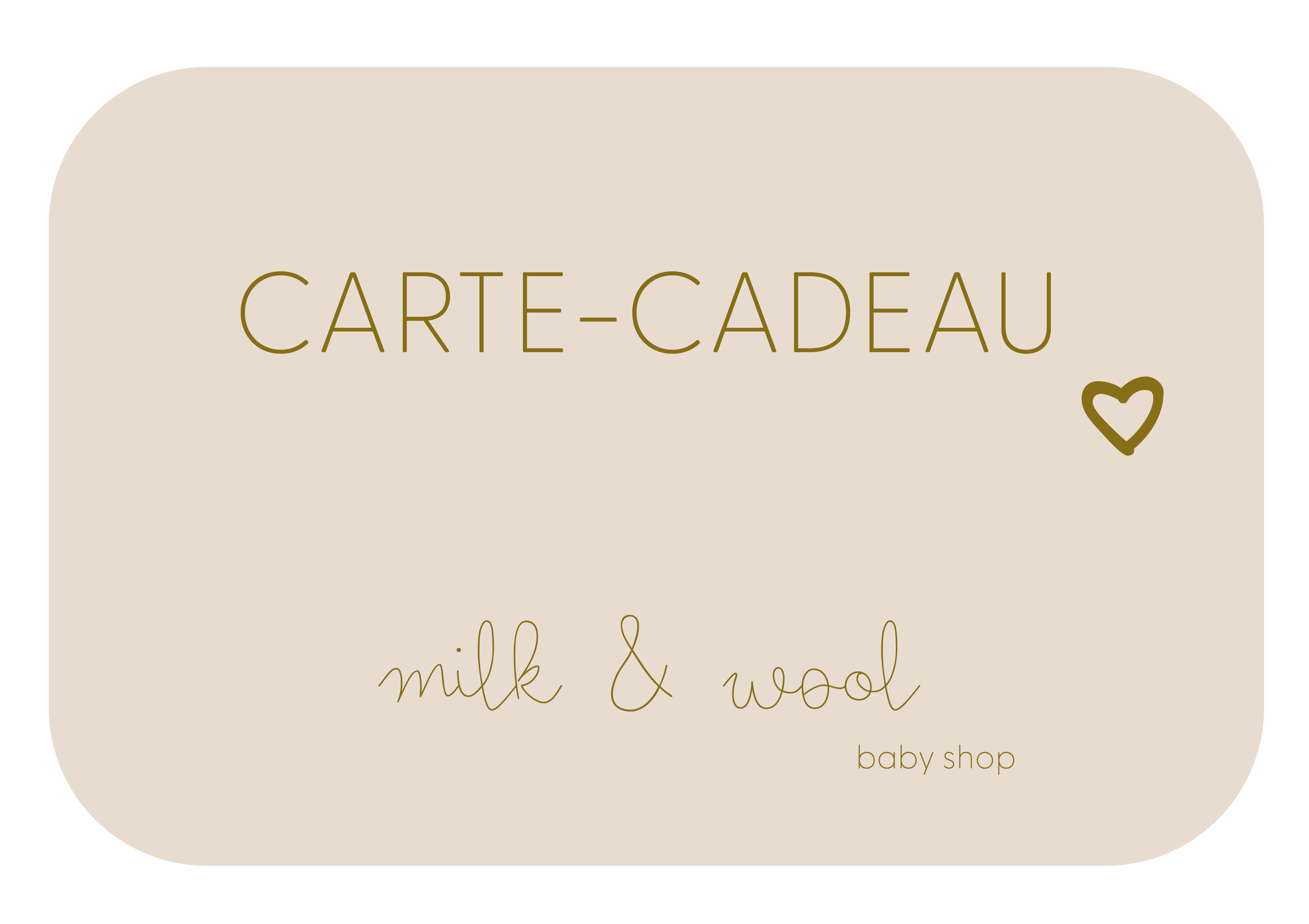 Carte-cadeau Milk and Wool ♡